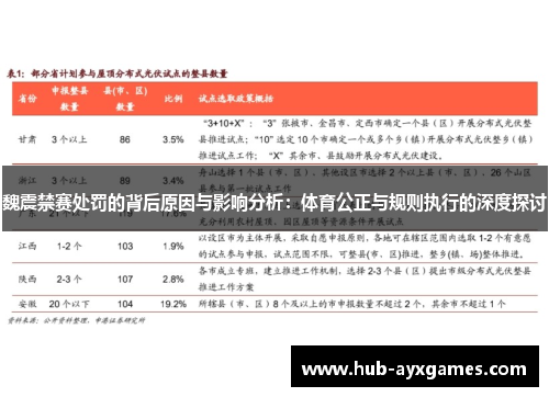 魏震禁赛处罚的背后原因与影响分析：体育公正与规则执行的深度探讨