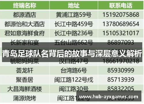 青岛足球队名背后的故事与深层意义解析 青岛足球队名背后的故事与深层意义解析